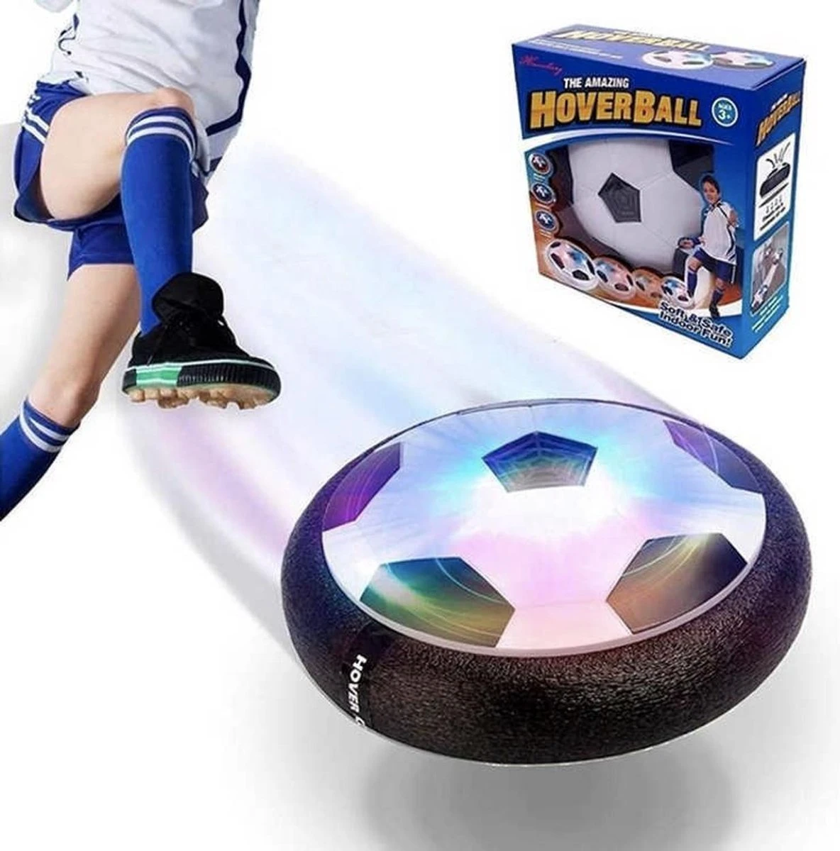 Blossombel Zwevende Hover Bal Met LED Verlichting - Binnen Voetbal- Spelgoed -met Gratis Schroevendraaier + 4 Batterijen - Afbeelding 7