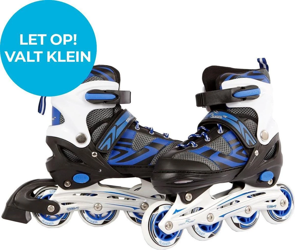 Street Rider Inline Skates - Verstelbaar - Skeeler - Blauw/ Zwart - Maat 31/34 - Afbeelding 4