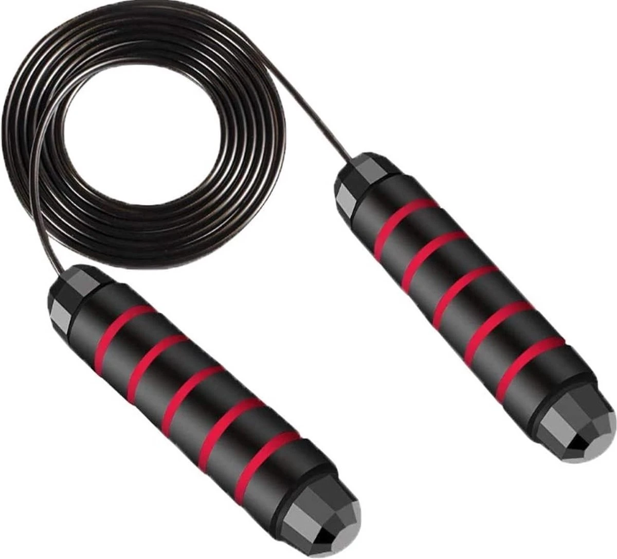 Ecorare - Professioneel Sport Springtouw - Verstelbaar - Speedrope - Jump Rope - Voor Volwassenen En Kinderen - Rood En Zwart