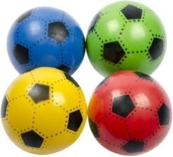 Voetbal Bal Plastic 4 Stuks 23 Cm - 90 Gram - Diverse Kleuren - Random Verzending - Rood Blauw Geel Oranje