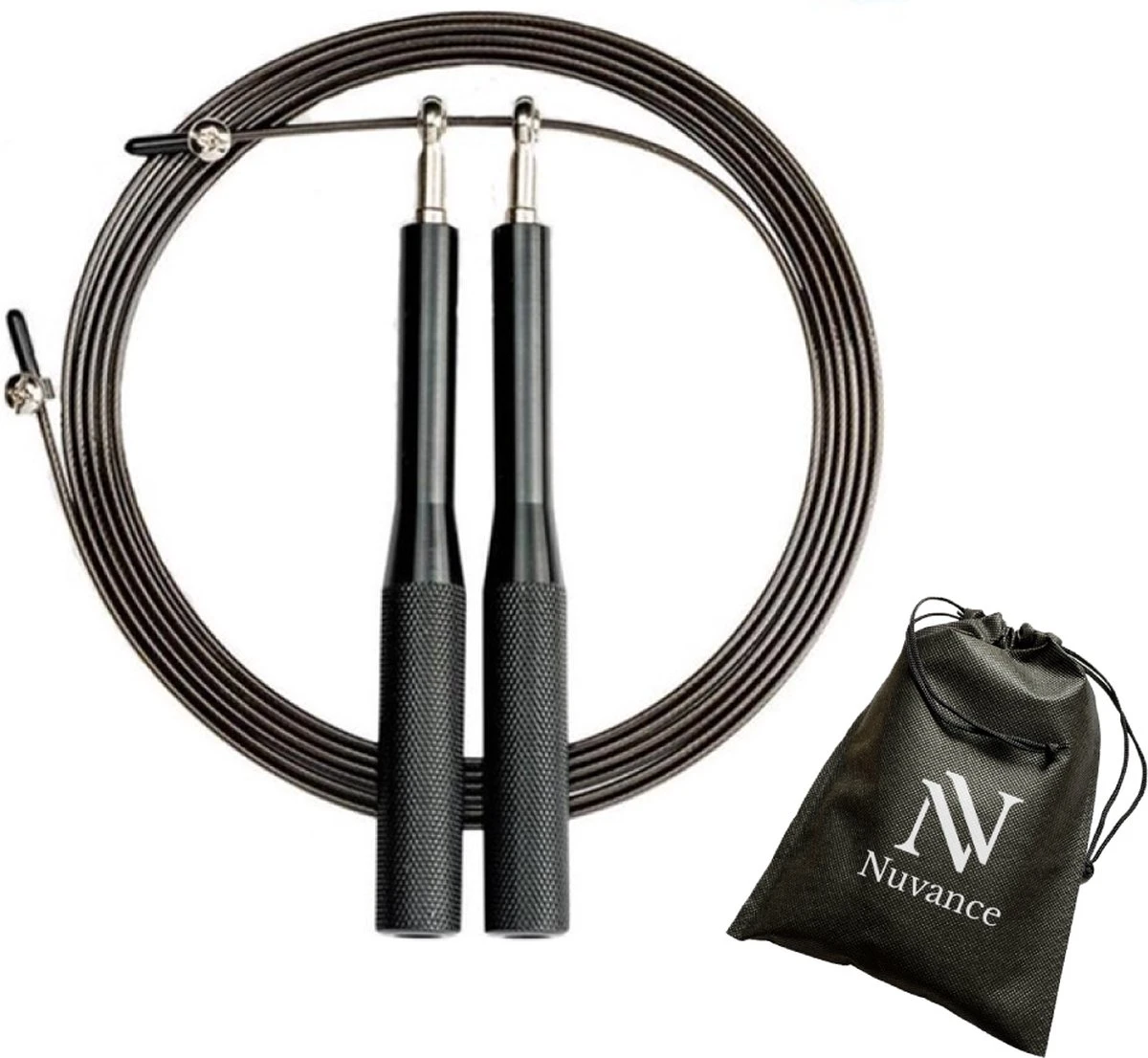Nuvance - Aluminium Sport Springtouw - Voor Volwassenen En Kinderen - Inclusief E-Book - Verstelbaar - Verzwaard - Speedrope