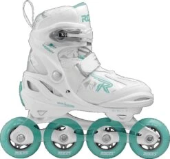 Roces MOODY TIF Verstelbare Inlineskates - Maat 36-40 - Wit/lichtblauw/zilver