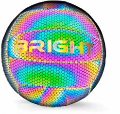 The BRIGHT Lichtgevende Volleybal | Reflecterend | Holografisch | Glow In The Dark | Kinderen En Volwassenen | Unisex | Wit/Zwart/Roze/Blauw/Geel | Maat 5