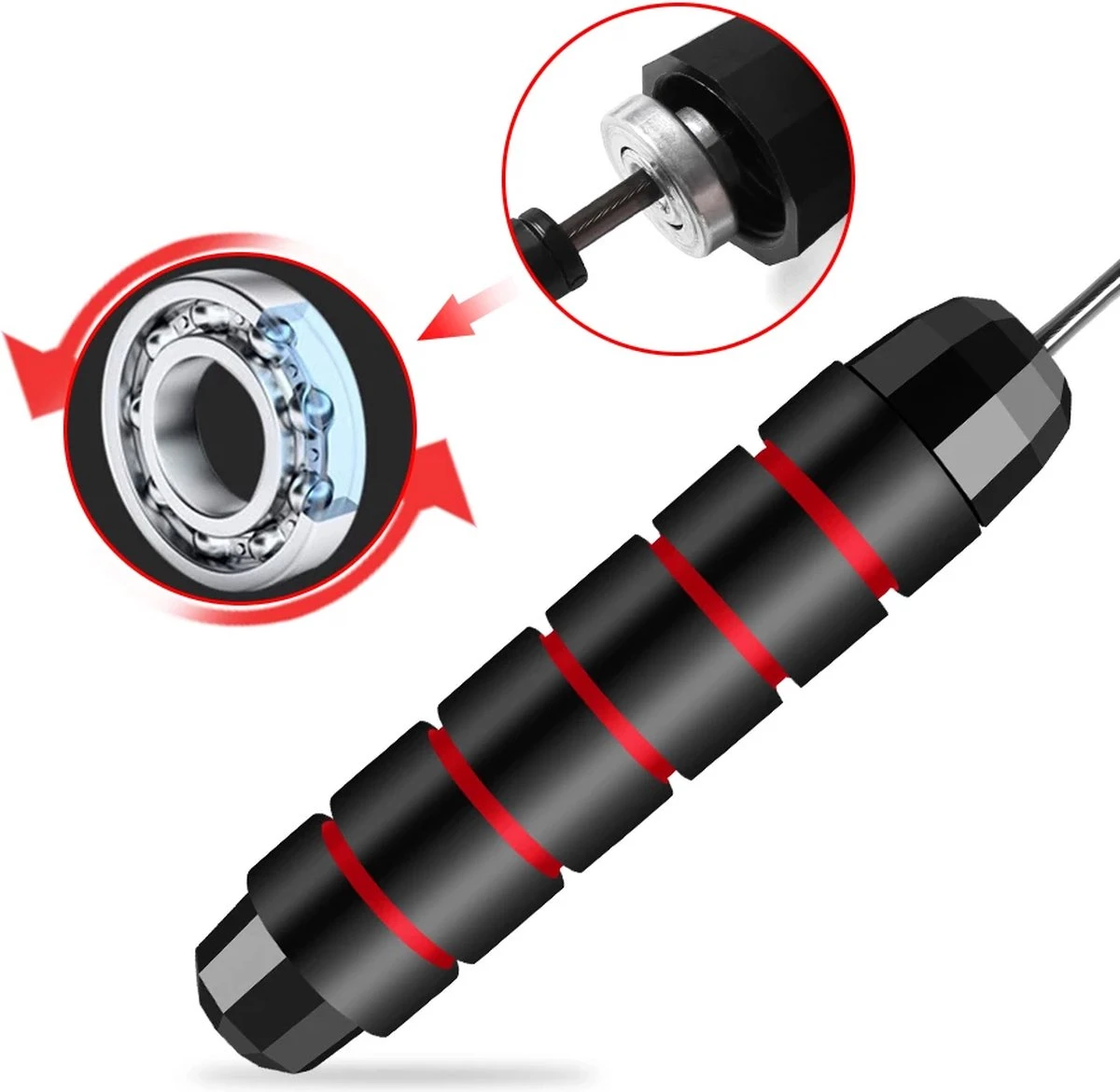 Merkloos Professioneel Verzwaard & Verstelbaar Springtouw - Fitness - Boksen - Sport - Krachttraining - Yoga - Crossfit - Afbeelding 2