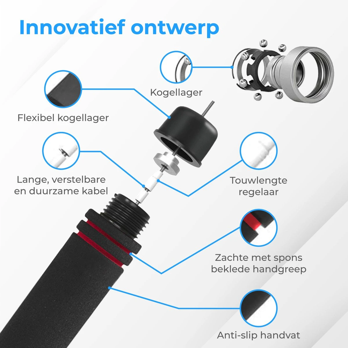 Nuvance - Professioneel Sport Springtouw - Verstelbaar - Volwassenen En Kinderen - Jump Rope - Speedrope - Afbeelding 5