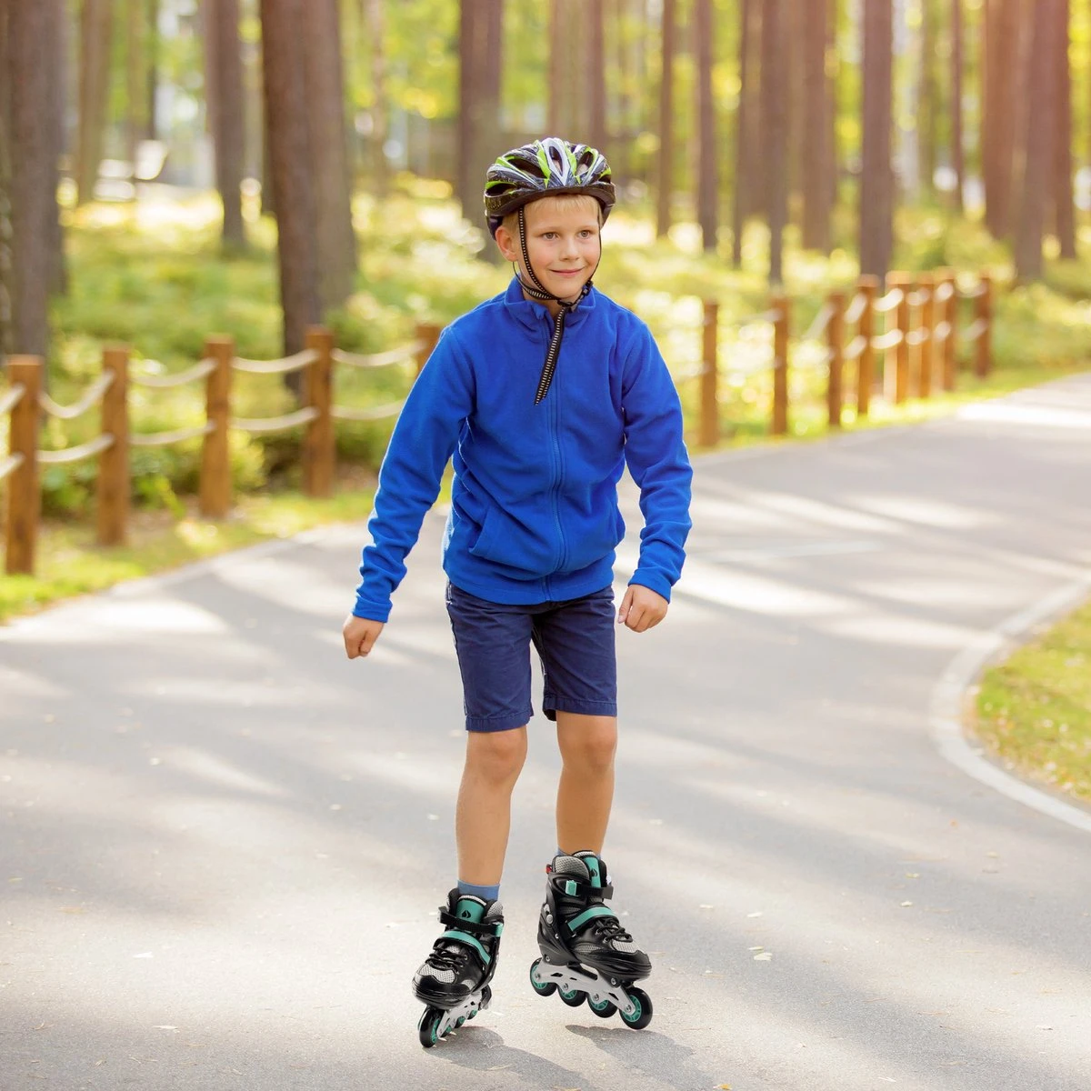 Navaris Verstelbare Skeelers Verschillende Maten - Verstelbare Skates Voor Meisjes En Jongens - Inline Skates Kinderen Blauw/grijs - Meerdere Maten - Afbeelding 4