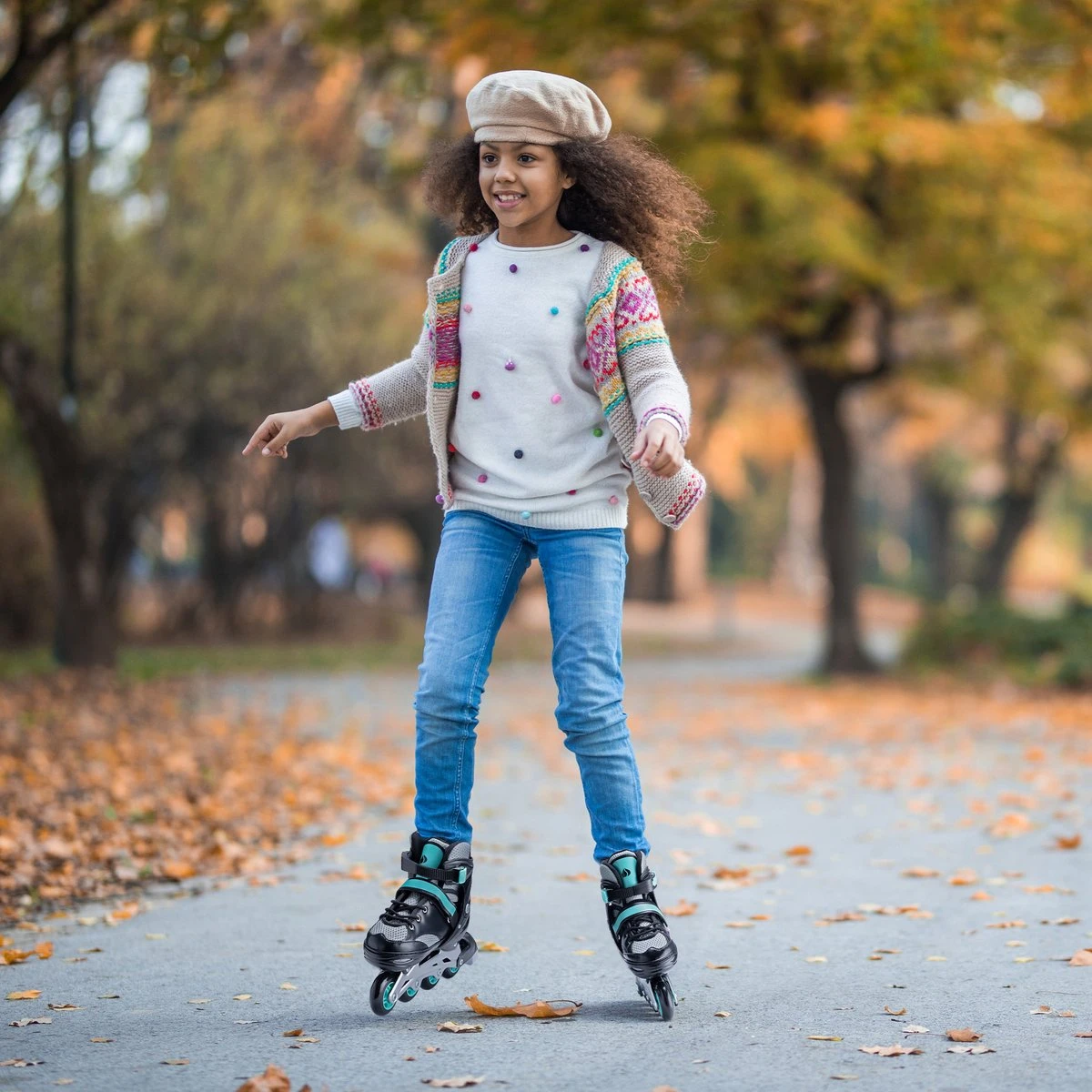 Navaris Verstelbare Skeelers Verschillende Maten - Verstelbare Skates Voor Meisjes En Jongens - Inline Skates Kinderen Blauw/grijs - Meerdere Maten - Afbeelding 7