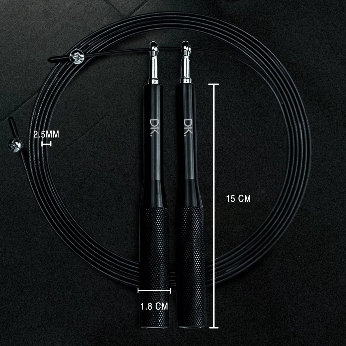 DK.® Professioneel Crossfit & Fitness Springtouw - Speedrope - Jump Rope - Voor Volwassenen En Kinderen - Zwart - Afbeelding 7