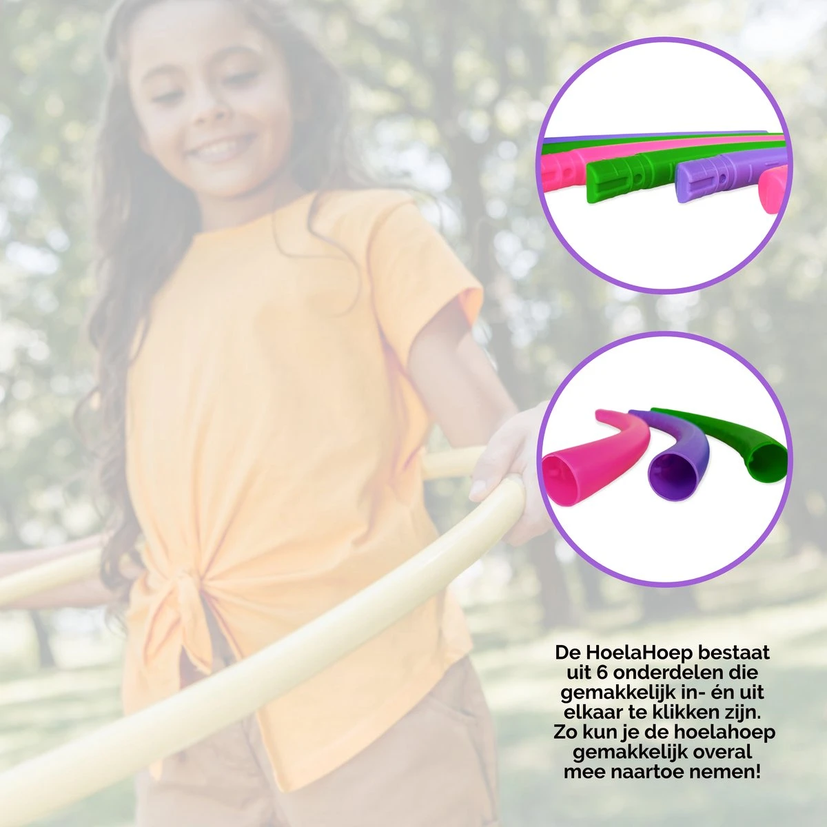 Jobber - SET - Hoelahoep - Hoepel - Glitter Springtouw - Paars - Roze - Afbeelding 2