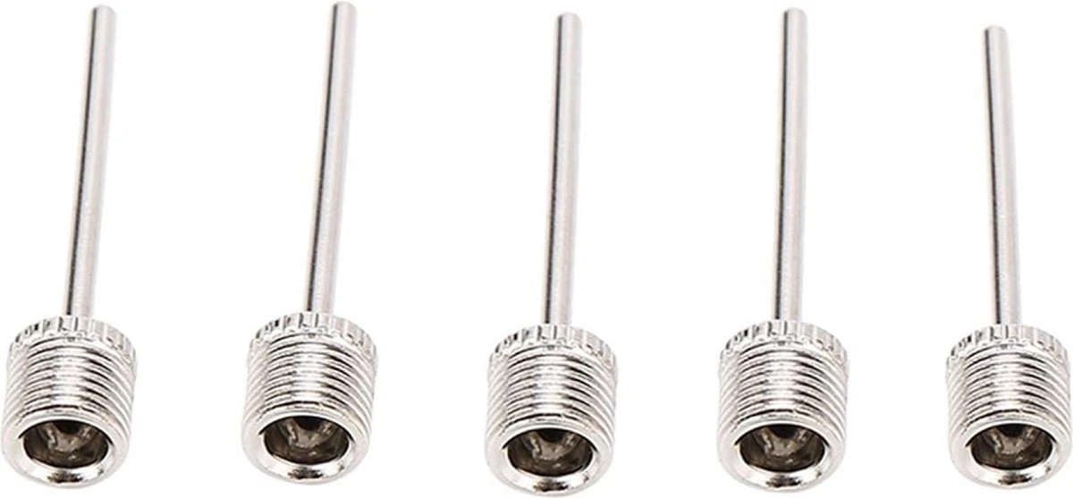 YUNICS® Ballenpomp Naald - 5 Stuks - Ballenpomp Naalden - Geschikt Voor Ballenpomp, Voetbalpomp En Fietspomp - Ventiel - Zilver