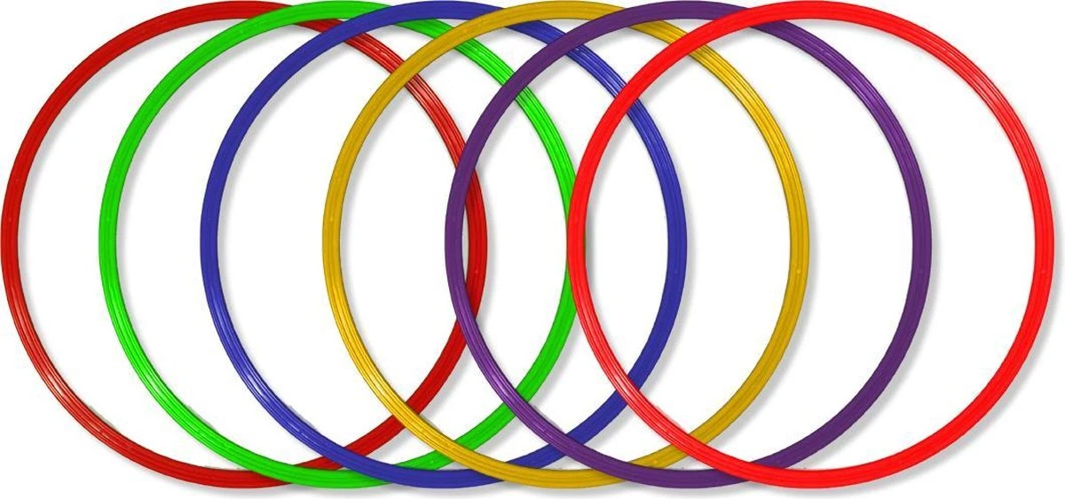 MD Sport - Hoepelset Van 6 Hoepels - Diameter 60cm - Turnhoepels - Schoolpleinhoepels