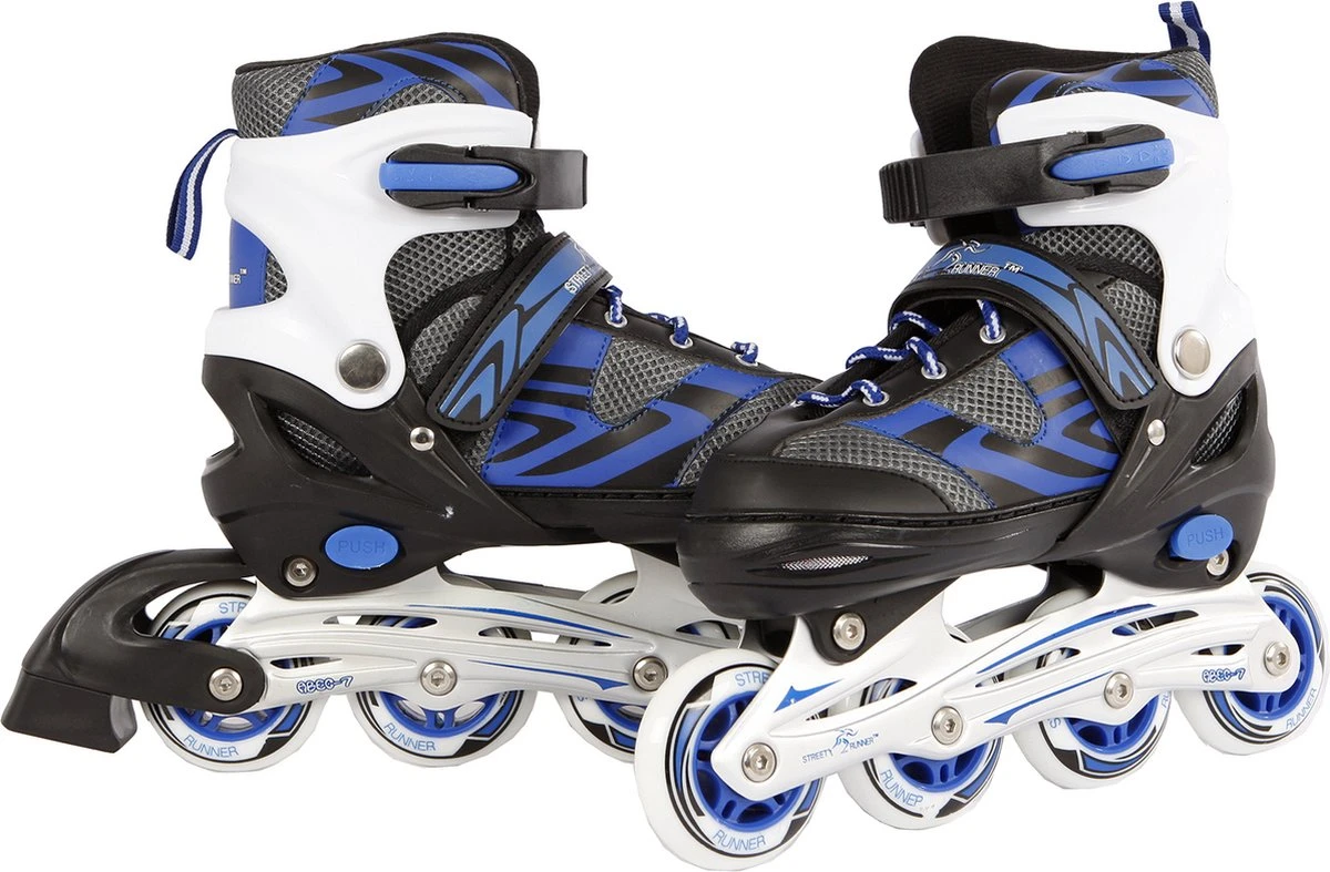 Street Rider Inline Skates - Verstelbaar - Skeeler - Blauw/ Zwart - Maat 31/34 - Afbeelding 5
