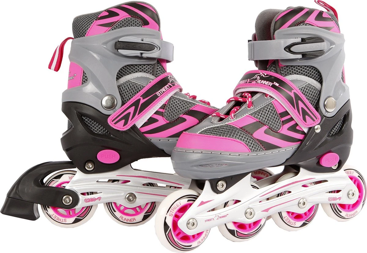Street Rider Inlineskates Verstelbaar Maat 39-42 Roze/grijs - Afbeelding 5