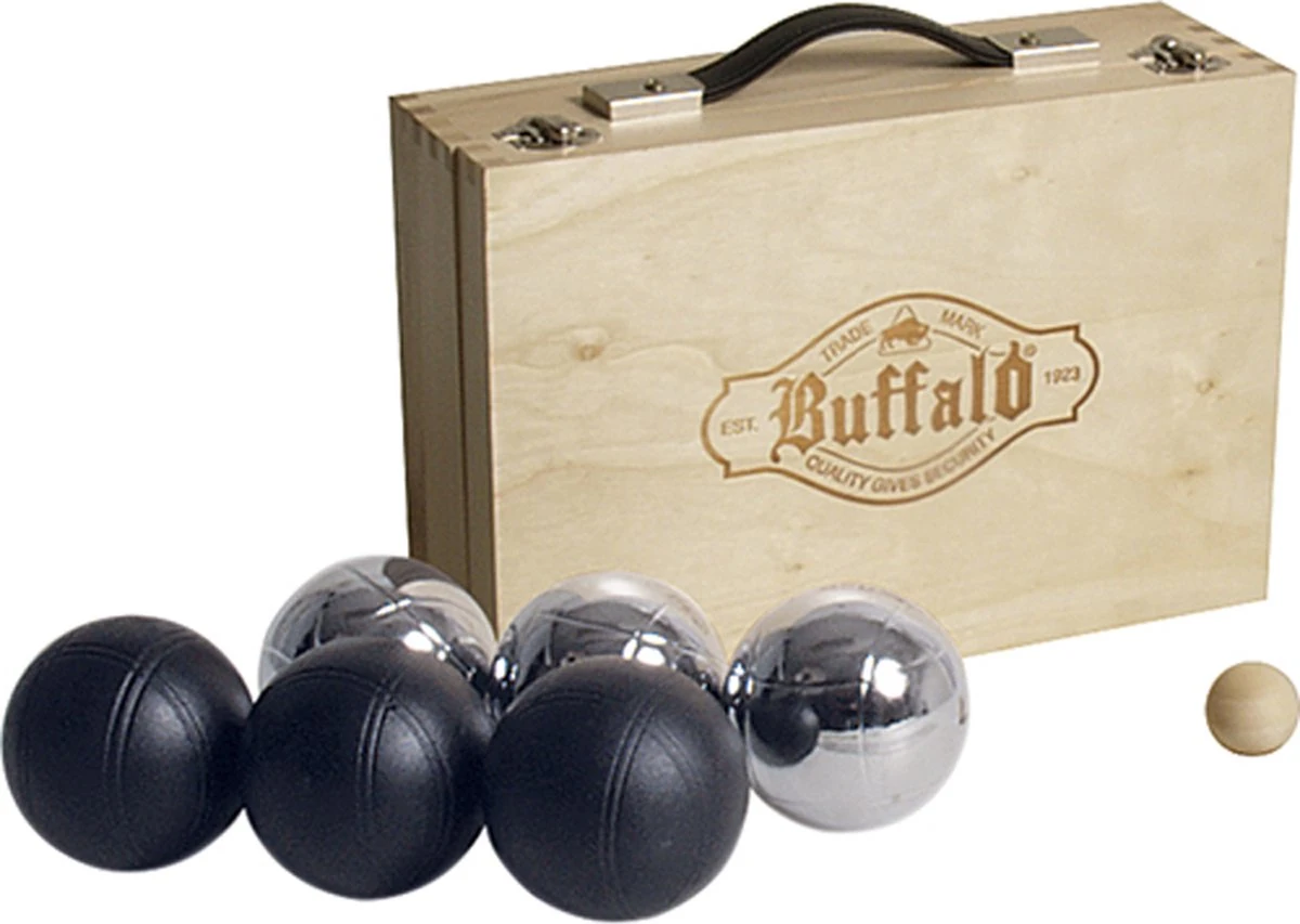 Jeu De Boules Set Gepoedercoat In Houten Doos - Afbeelding 2