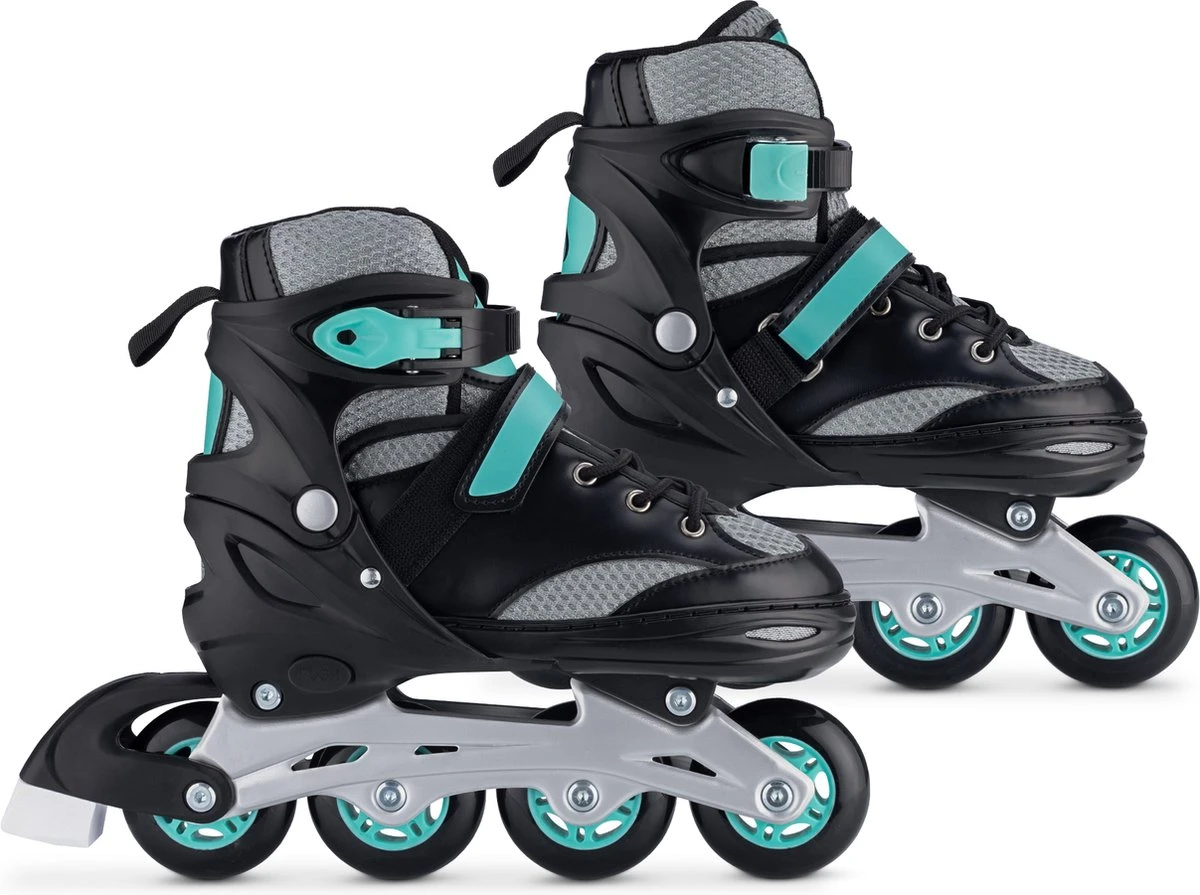 Navaris Verstelbare Skeelers Verschillende Maten - Verstelbare Skates Voor Meisjes En Jongens - Inline Skates Kinderen Blauw/grijs - Meerdere Maten - Afbeelding 5