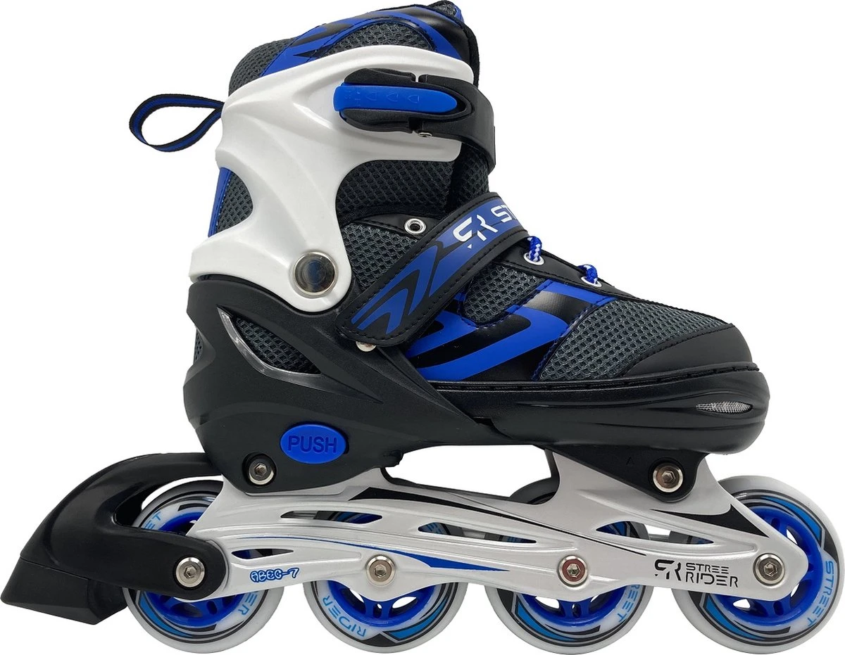 Street Rider Inline Skates - Verstelbaar - Skeeler - Blauw/ Zwart - Maat 31/34