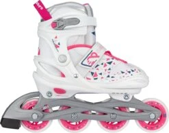Nijdam Inline Skates Verstelbaar - White Wedge - Wit/Fuchsia - 33-36