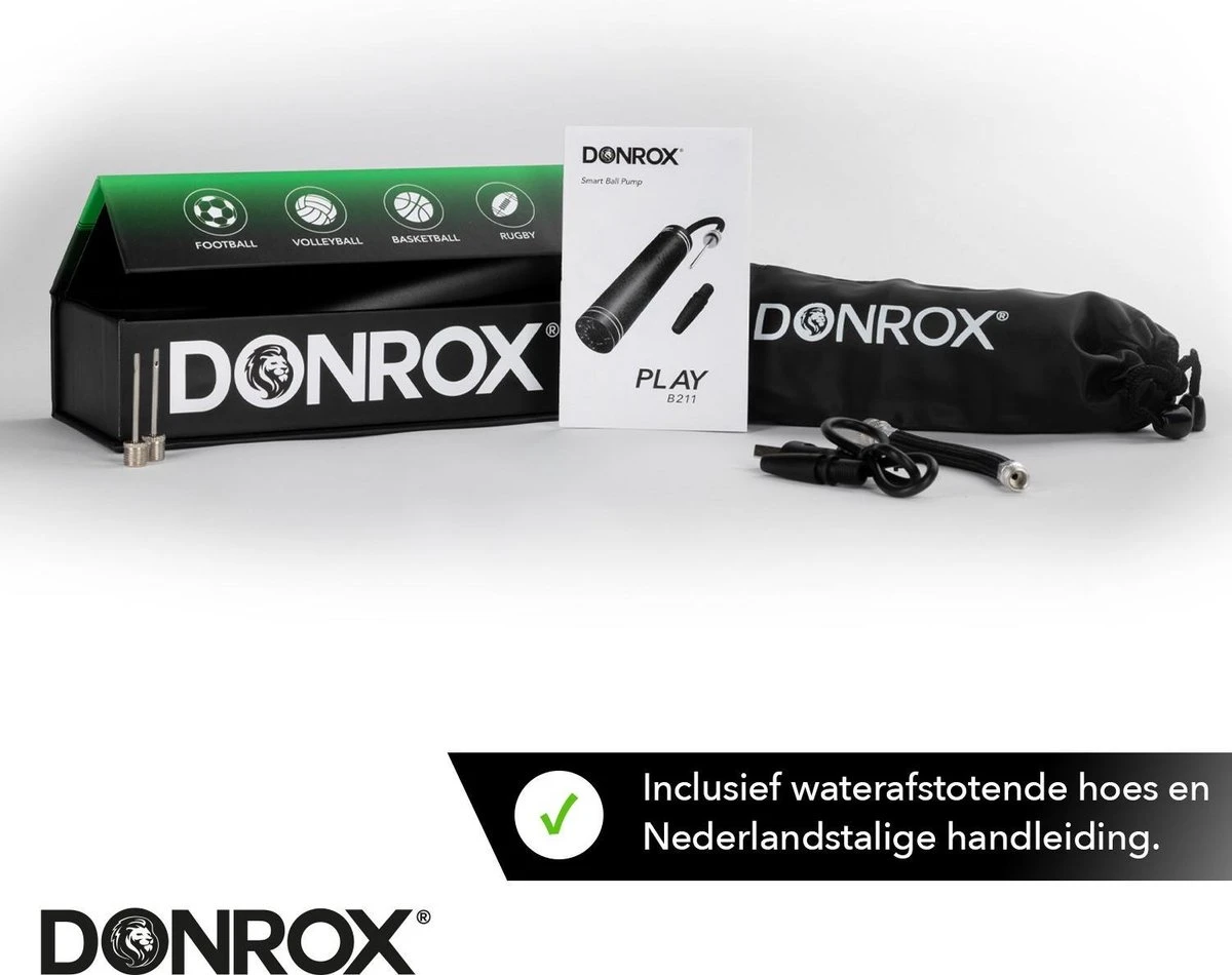 Donrox Play B211 Elektrische Ballenpomp - Voetbalpomp Inclusief Naalden - Oplaadbaar - Autostop - Afbeelding 9