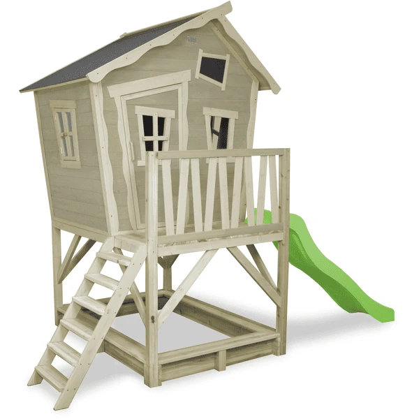 EXIT TOYS EXIT Crooky 500 Houten Speelhuis - Grijsbeige - Afbeelding 3