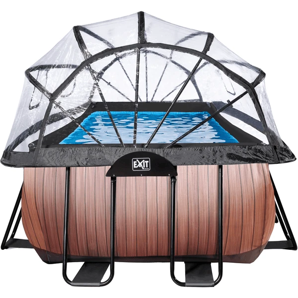 EXIT TOYS EXIT Frame Pool 4x2x1,22m (12v Sand Filter)- Houtoptiek + Zonnedak - Afbeelding 4