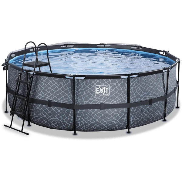 EXIT TOYS EXIT Frame Pool ø427x122cm (12v Sand Filter) - Grijs + Zonnedak - Afbeelding 3
