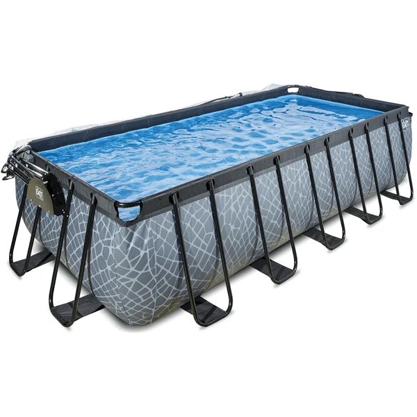EXIT TOYS EXIT Stone Zwembad 540x250x122cm Met Afdekking En Sand Filter- En Warmtepomp, Grijs - Afbeelding 3