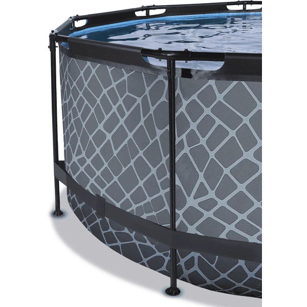 EXIT TOYS EXIT Stone Zwembad ø360x122cm Met Afdekking, Sand Filter En Warmtepomp, Grijs - Afbeelding 3