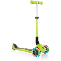 GLOBBER Junior Opvouwbare Light S Met Verlichte Wielen En Rugzak, Groen