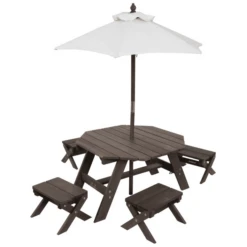 Kidkraft® Achthoekige Tafelset Met Krukjes En Parasol