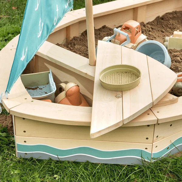 MUDDY BUDDY Zandbak "Anchor Lover" Naturel- Petrol Blauw - Afbeelding 2