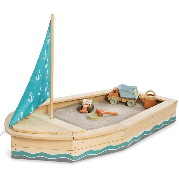 MUDDY BUDDY Zandbak "Anchor Lover" Naturel- Petrol Blauw - Afbeelding 4