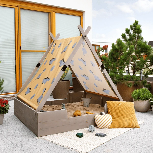 MUDDY BUDDY Zandbak Met Tent "Dino Lover" Warm Grijs - Afbeelding 5