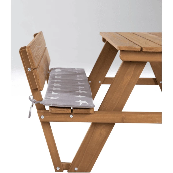 Roba Kinder Picknicktafel For 4 Outdoor Deluxe Teak Met Rugleuning - Afbeelding 5
